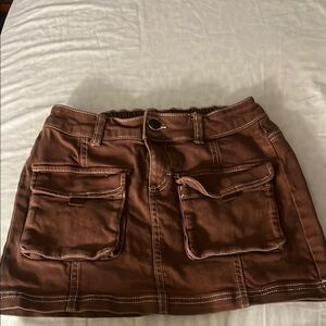Wild Fable Brown Mini Cargo Skirt